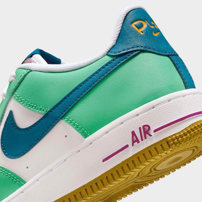 Nike Big Kids Air Force 1 Lv8 (white / multi-color-medium blue)