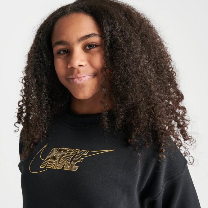 Girls Nike Sportswear Club Fleece Metallic Logo Crewneck