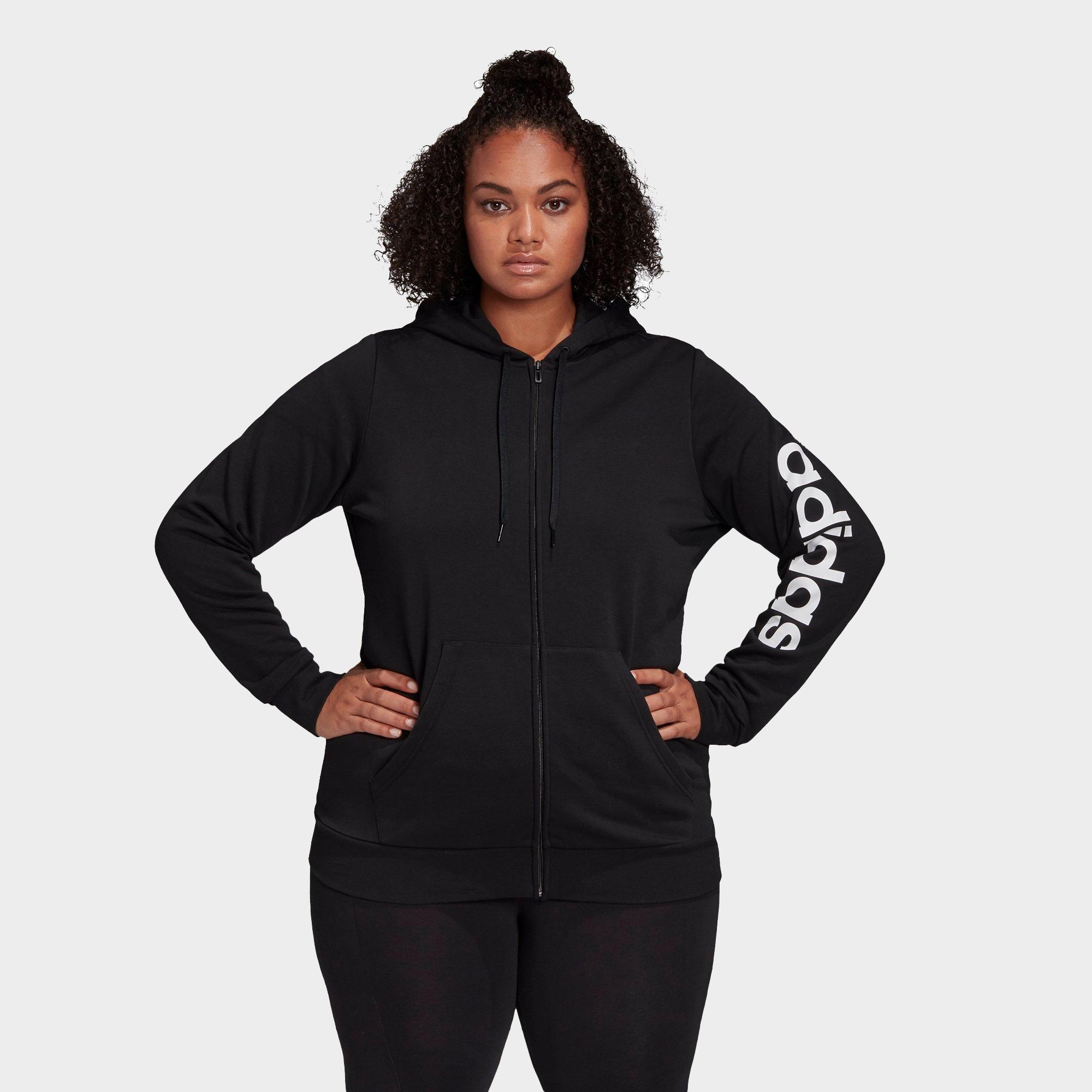 plus size black zip hoodie