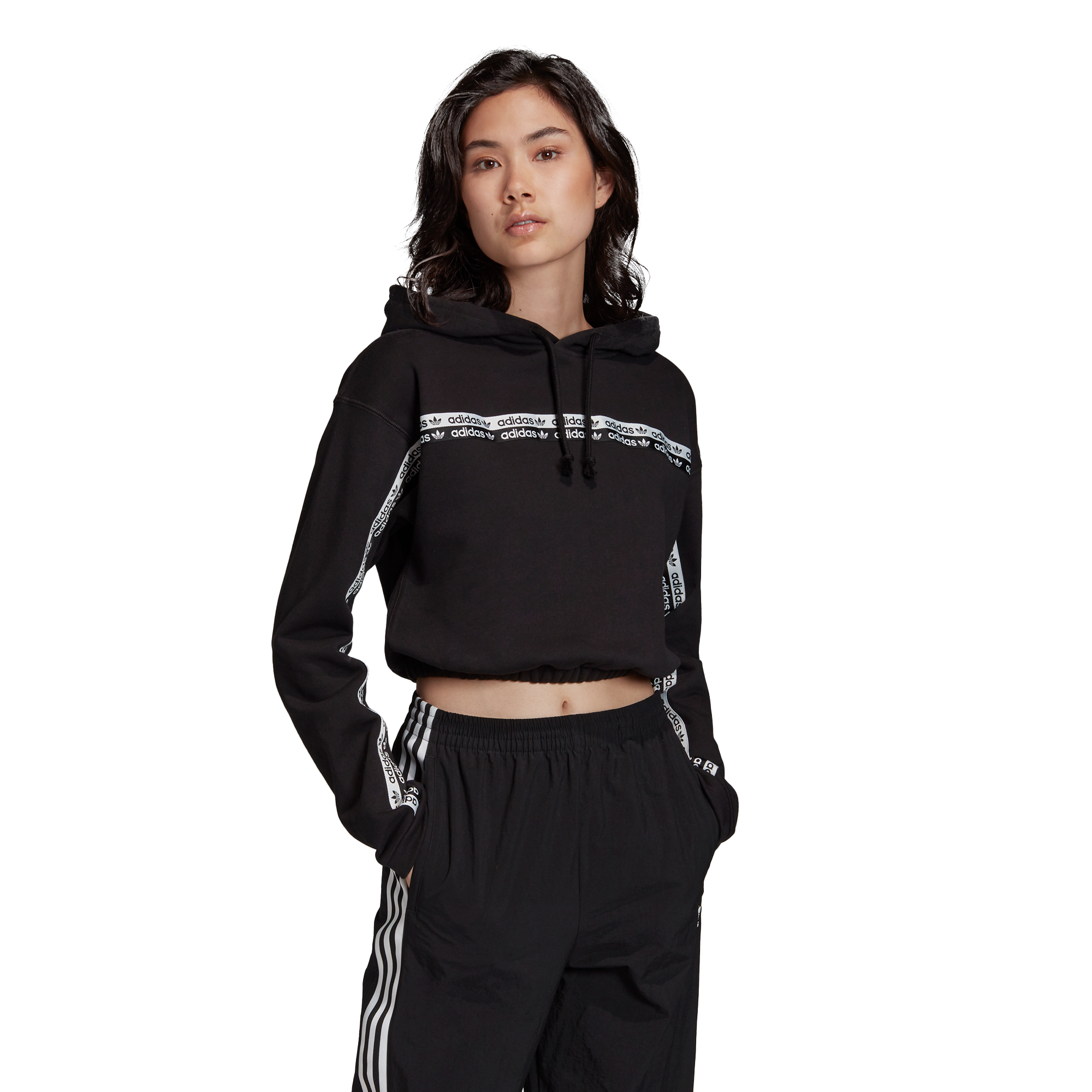 adidas tape hoodie women's