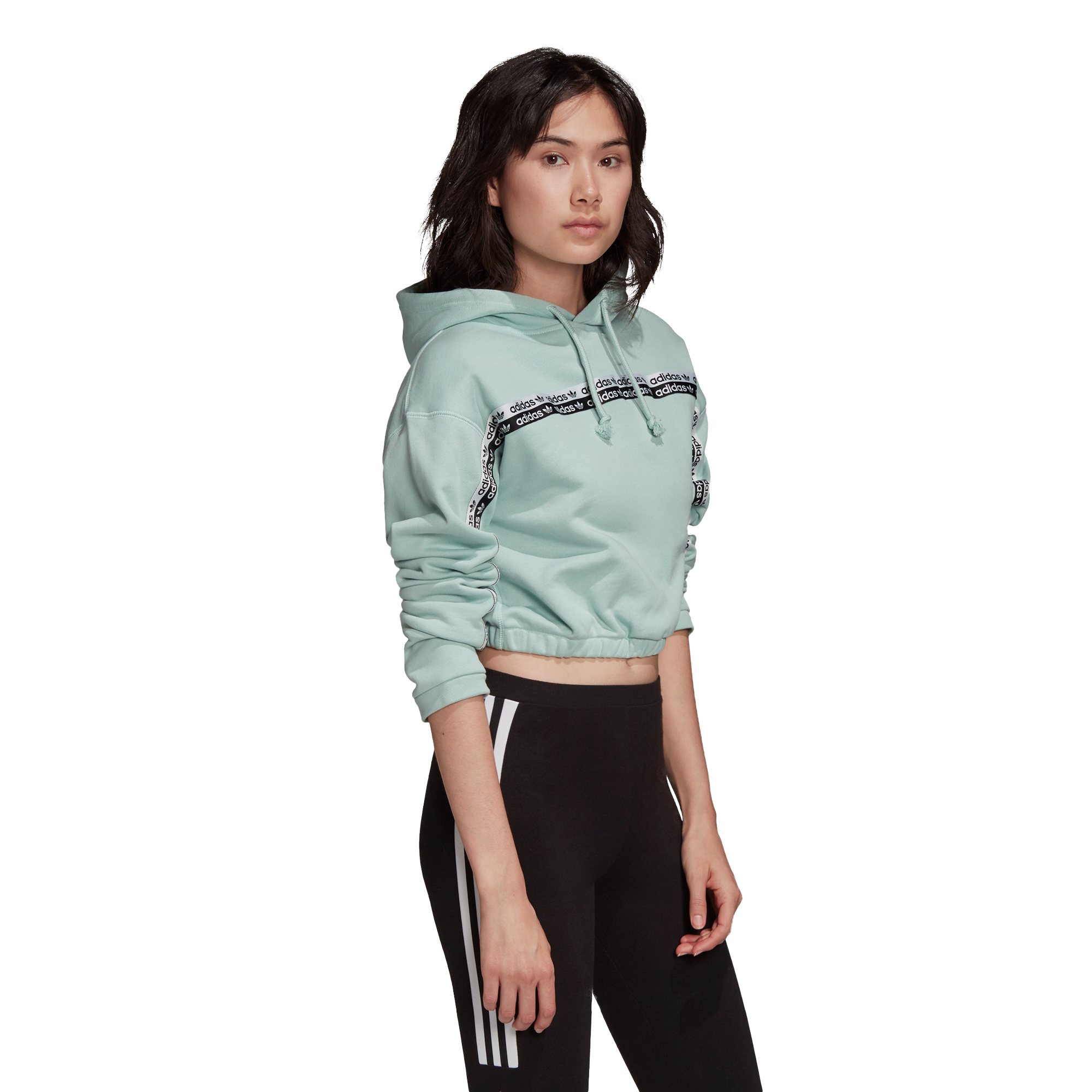 adidas tape crop hoodie