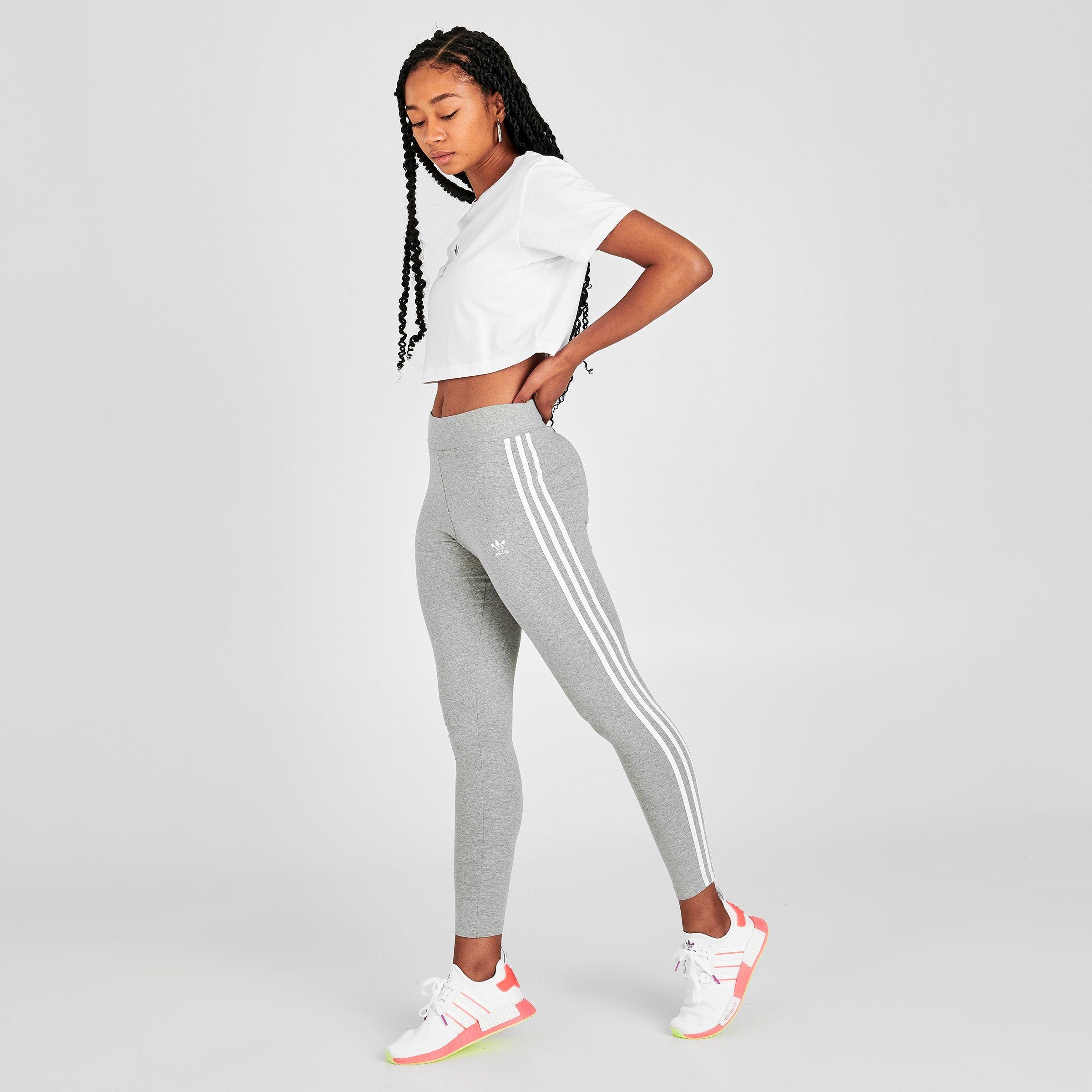 grey and white adidas leggings