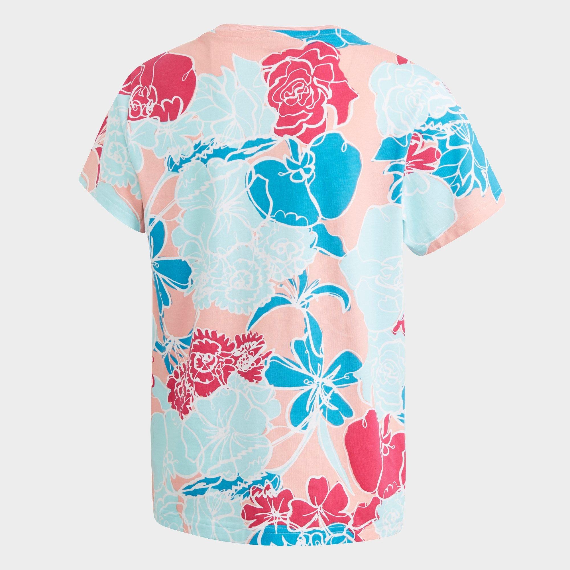 pink floral adidas shirt