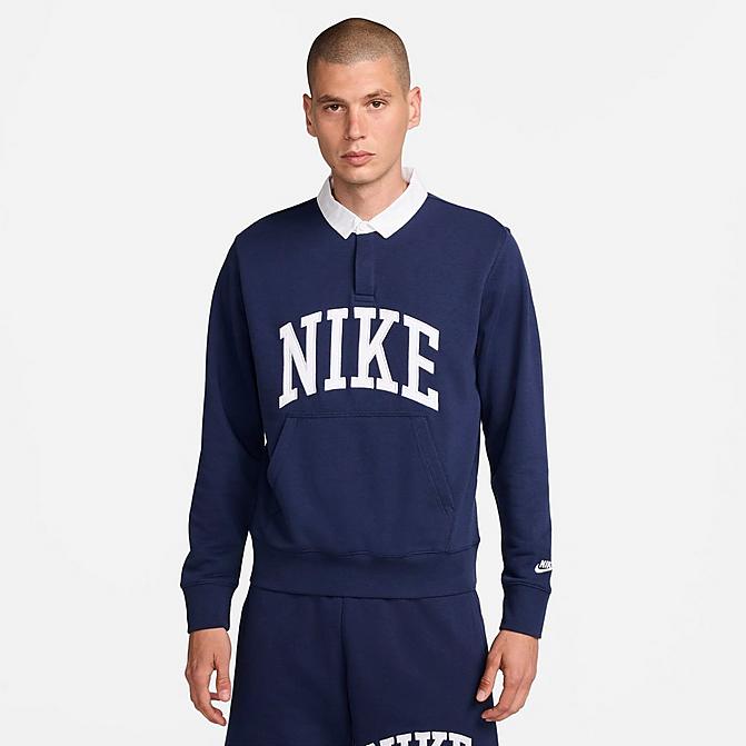 Men's Nike Club Fleece Long-Sleeve Fleece Polo Shirt| JD Sports Men's Nike Club Fleece Long-Sleeve Fleece Polo Shirt| JD Sports