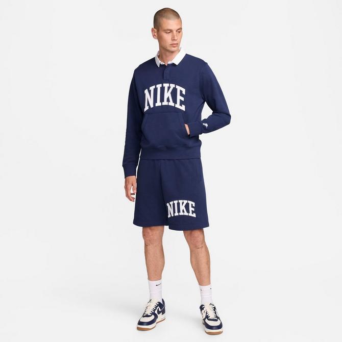 Nike - Club Fleece Long-Sleeve Fleece Polo - Midnight Navy