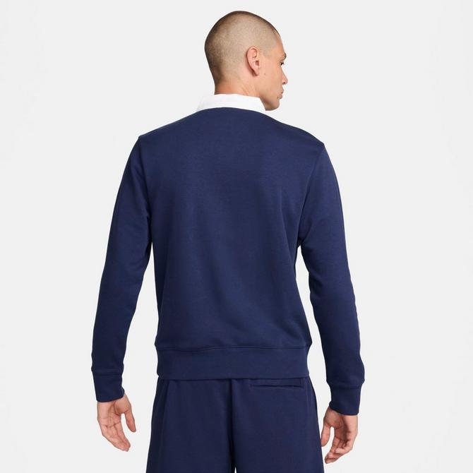 Nike - Club Fleece Long-Sleeve Fleece Polo - Midnight Navy