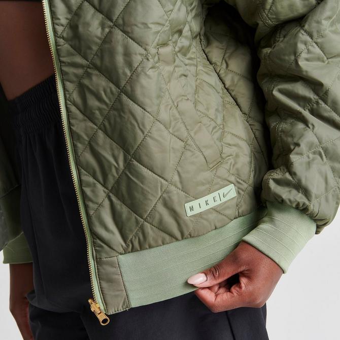 Bomber Jackets Nike Sportswear Women's Terry Quilted Jacket Oil Green/  Cargo Khaki