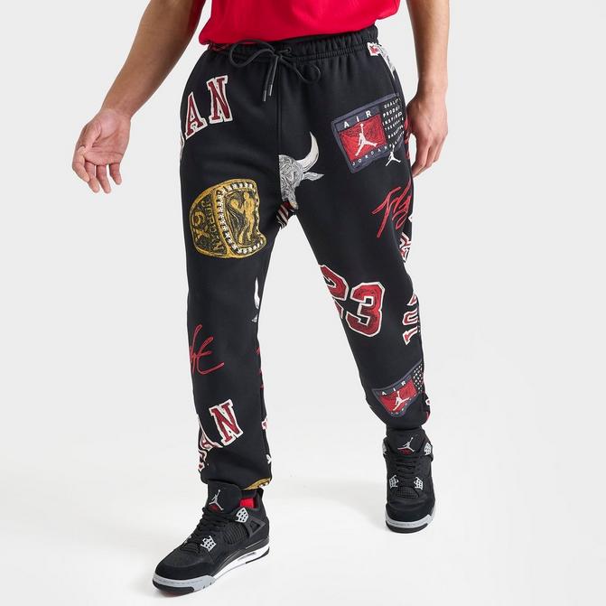 Jordan Pants Boy's Large Black White Red Lined Running Jumpman Logo  Sweatpants