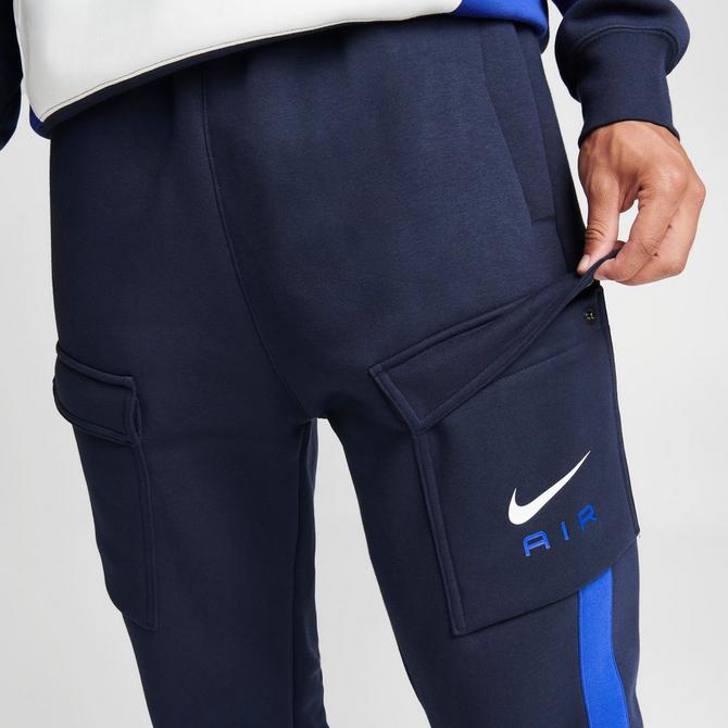 Vintage Nike Sweatpants Navy Blue Silky Polyester White Swoosh