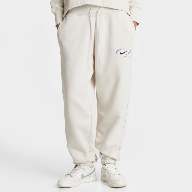 Nike Women's Sportswear Essentials Fleece Pants - Oatmeal/Black - Brown /  XXL