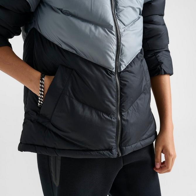 Nike down filled hooded jacket in black on sale