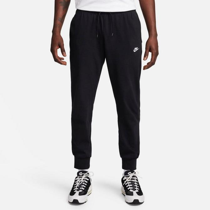[angle] view of Men's Nike Club Knit Jogger Pants in Black/White Click to zoom