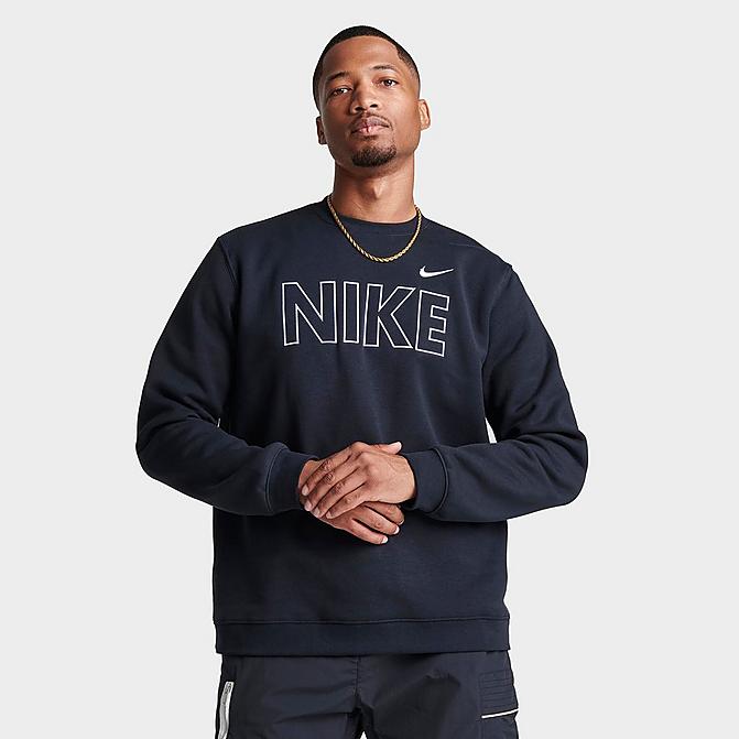 Men's Nike Sportswear Club Fleece Wordmark Crewneck Sweatshirt| JD