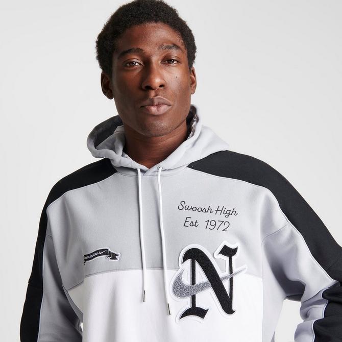 Nike Sportswear Swoosh Tech Fleece Men's Pullover Hoodie (Large,  Black/White/White)