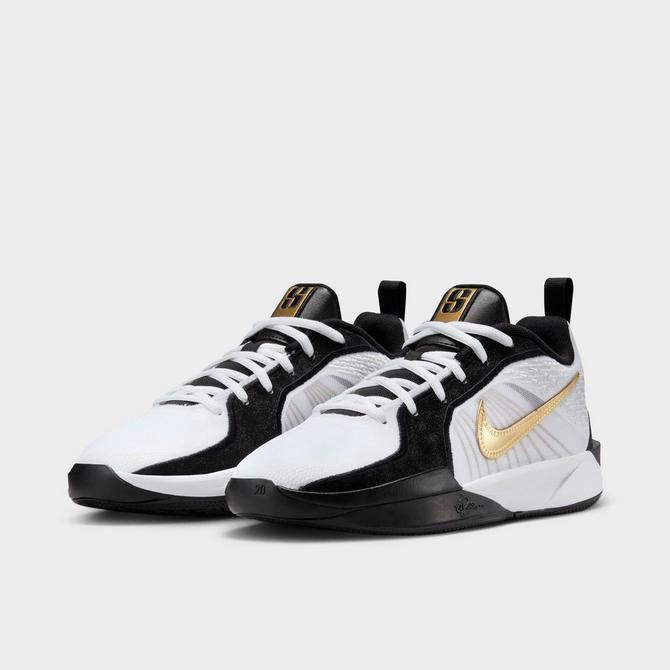 Nike white and gold basketball shoes hotsell