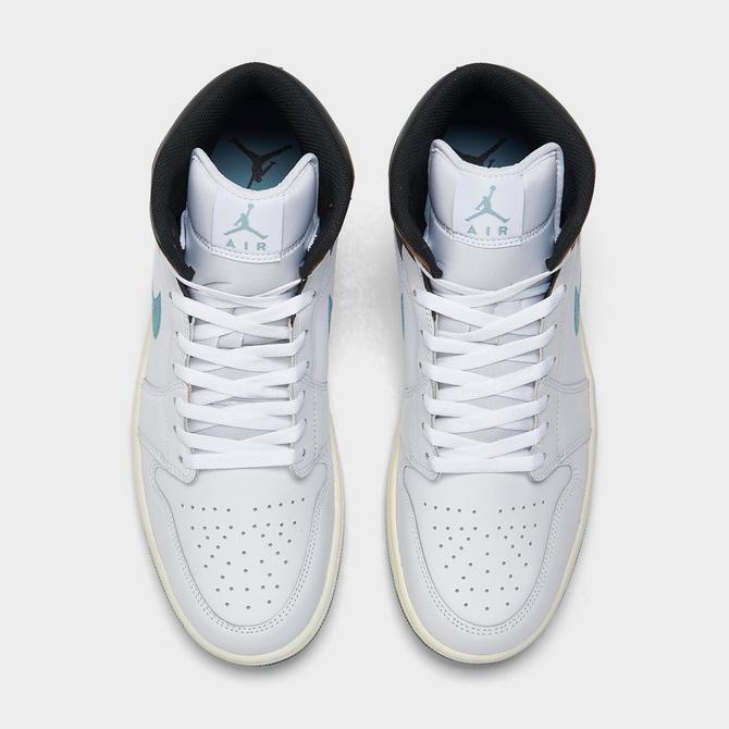 Air jordan 1 mid white silver black online