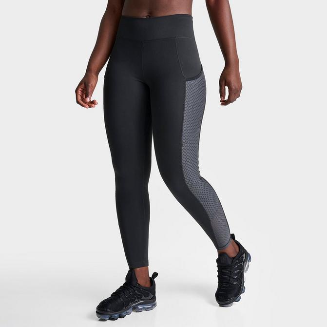 Nike Pro Women's Mid-Rise Tight Fit Crop Mesh Leggings Black RRP