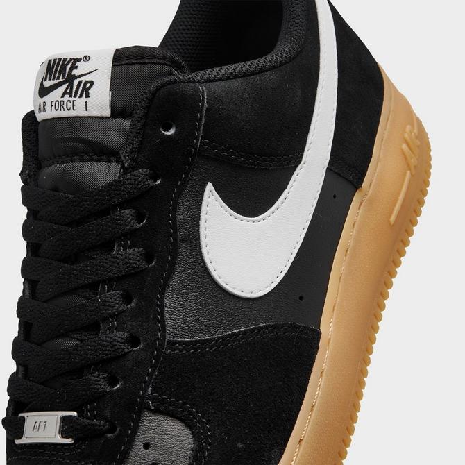 Front view of Men's Nike Air Force 1 '07 LV8 Casual Shoes in Black/Summit White/Gum Light Brown Click to zoom