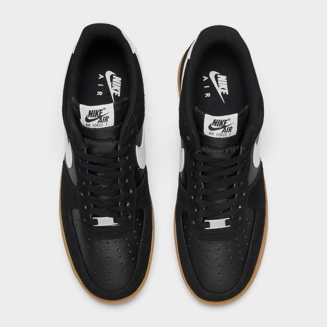 Back view of Men's Nike Air Force 1 '07 LV8 Casual Shoes in Black/Summit White/Gum Light Brown Click to zoom