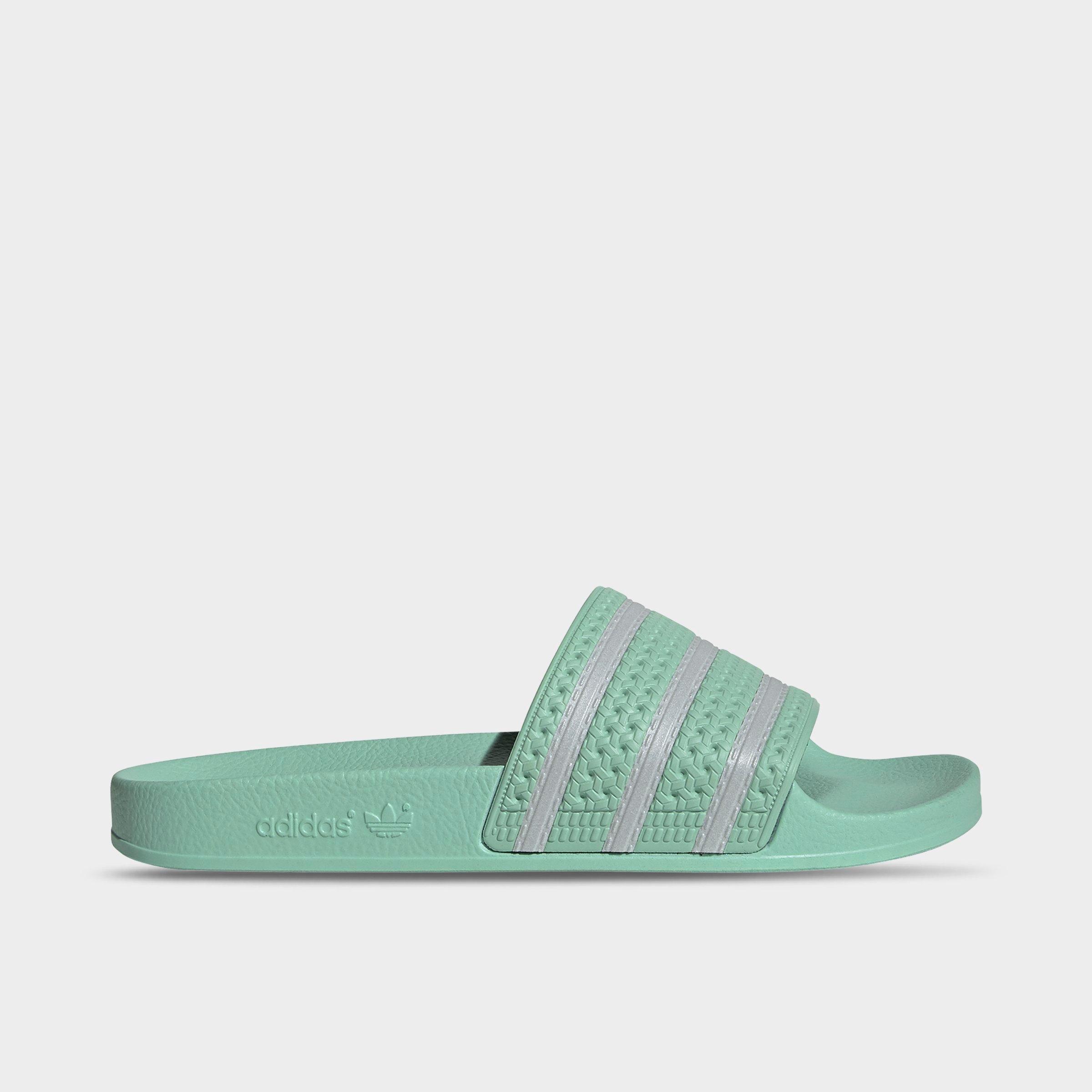 turquoise adidas slides