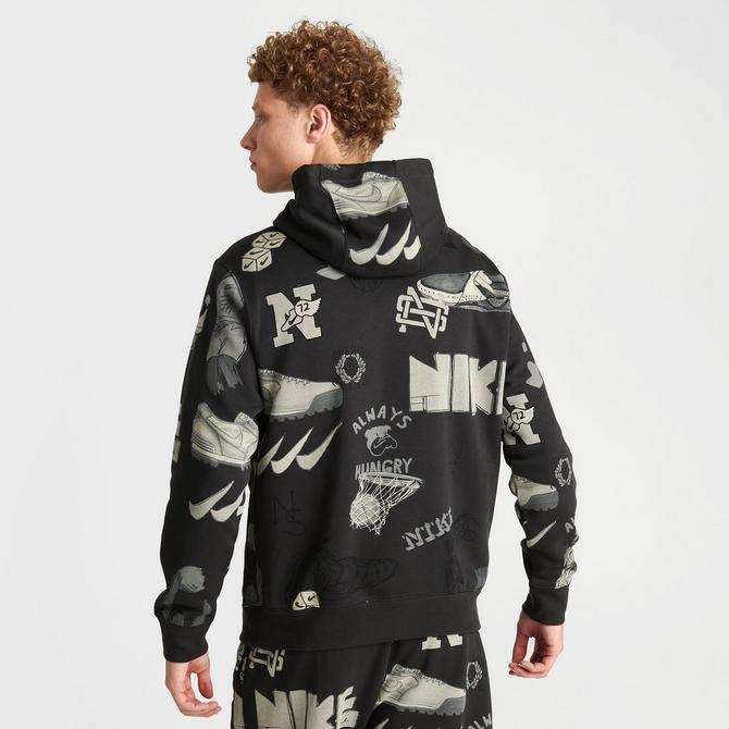 Nike Club Fleece Allover Print Pullover Hoodie