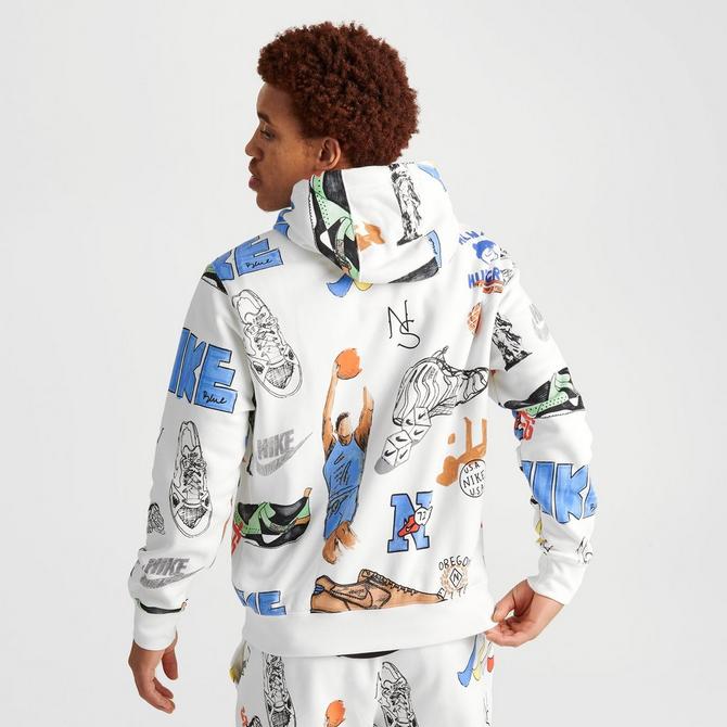 Nike foundation all 2025 over print swoosh hoodie