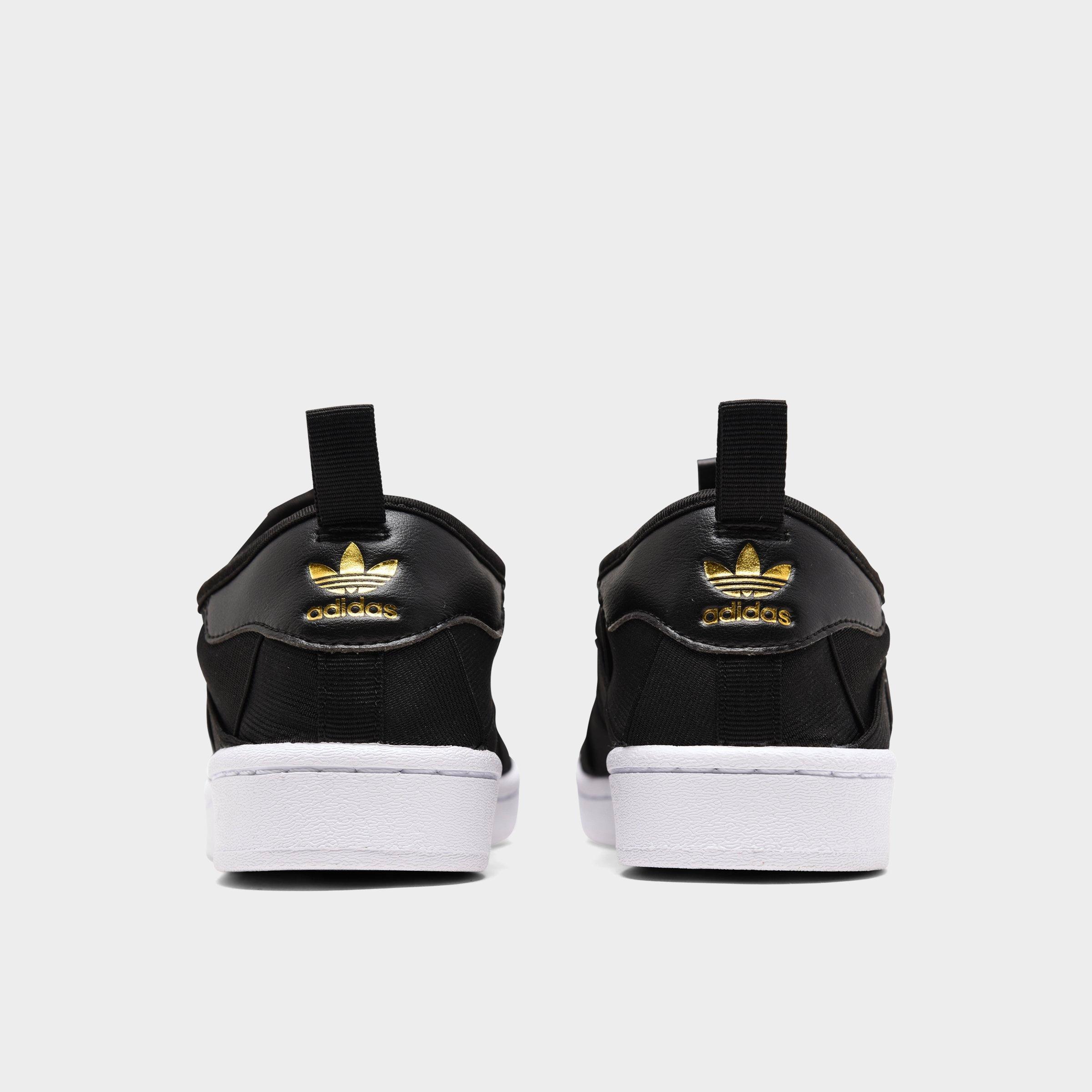 adidas superstar slip on womens black and white