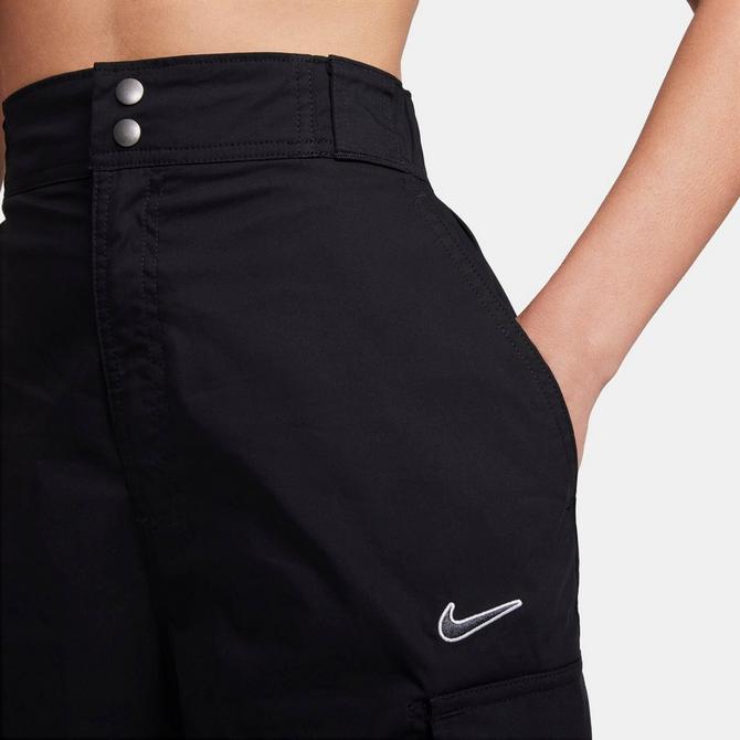 Women's Nike Sportswear Essential High-Waisted Open-Hem Quilted Pants -  Black/White