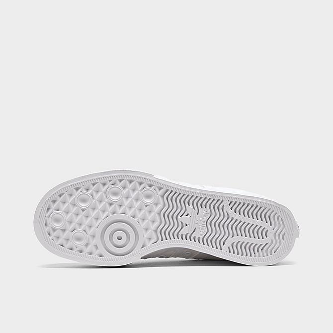 Bottom view of Women's adidas Originals Nizza Platform Casual Shoes in White/White Click to zoom