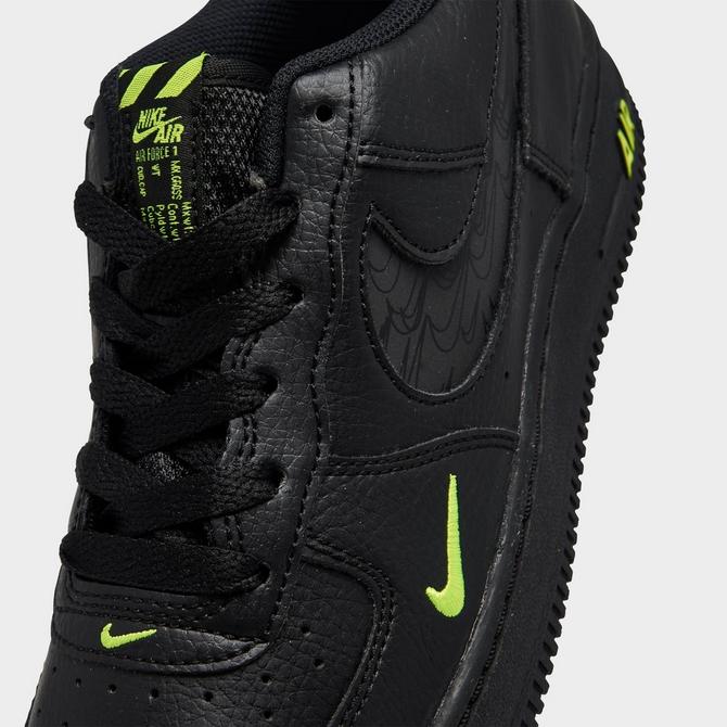 Nike air force 1 black best sale & volt