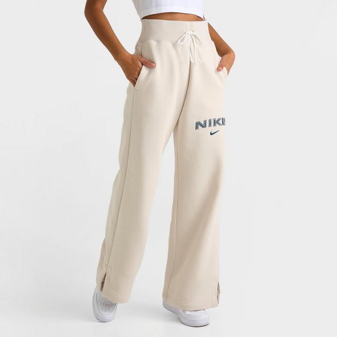 Women s Nike Sportswear Phoenix Fleece High Waisted Wide Leg Logo Pants JD Sports