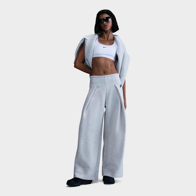 NIKE Tech Wide-Leg Pleated Logo-Print Stretch-Nylon Trousers