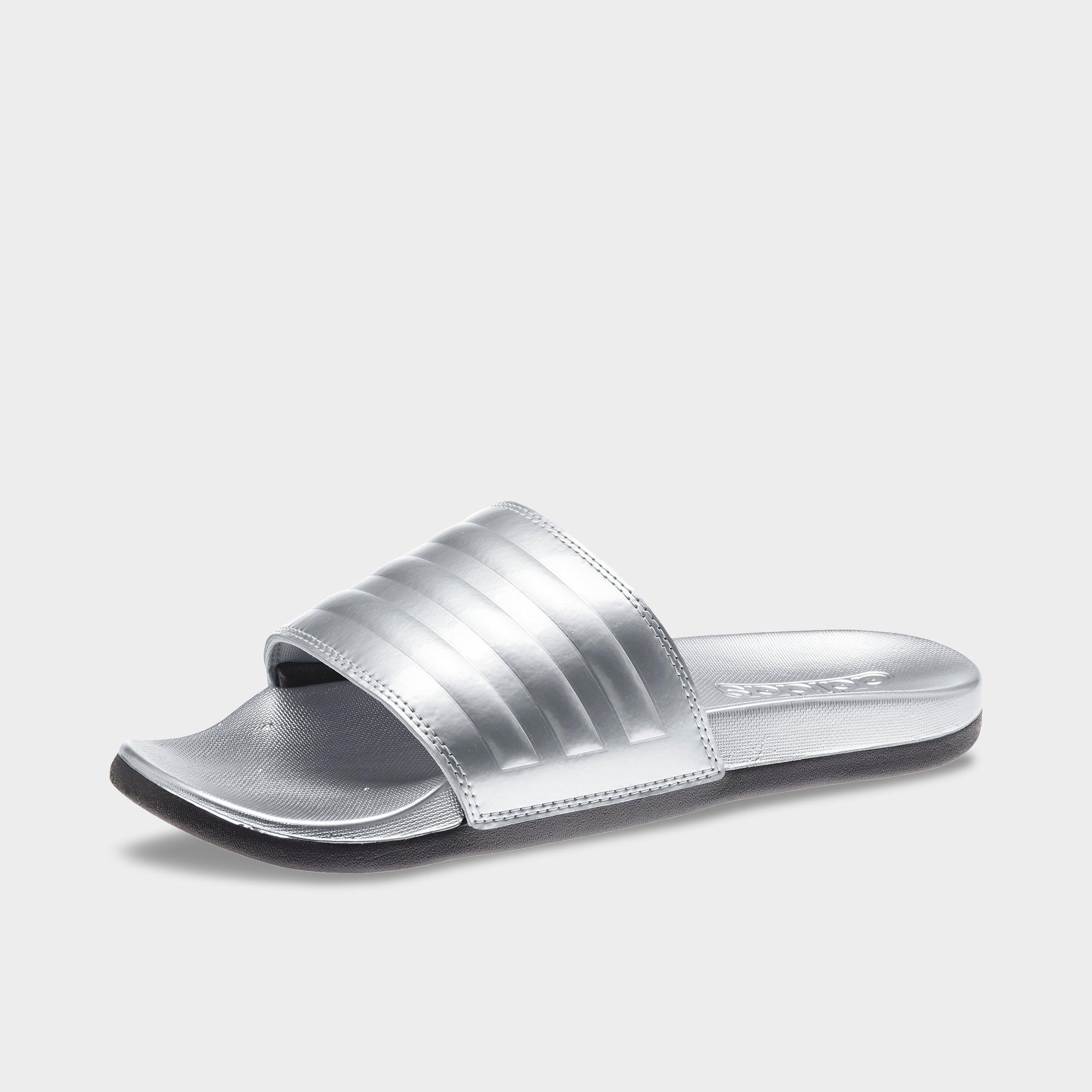 adilette comfort slides silver