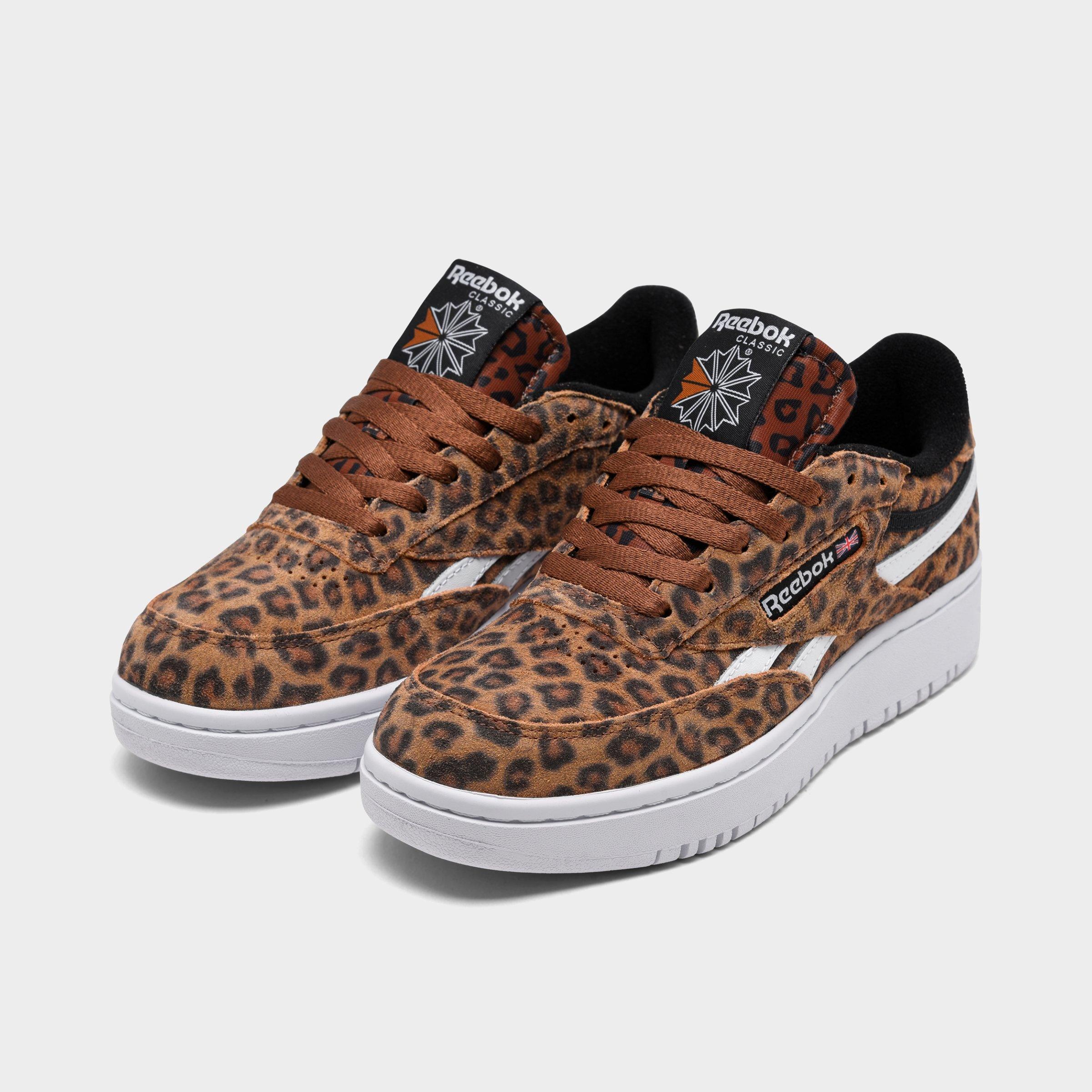 reebok club c double leopard
