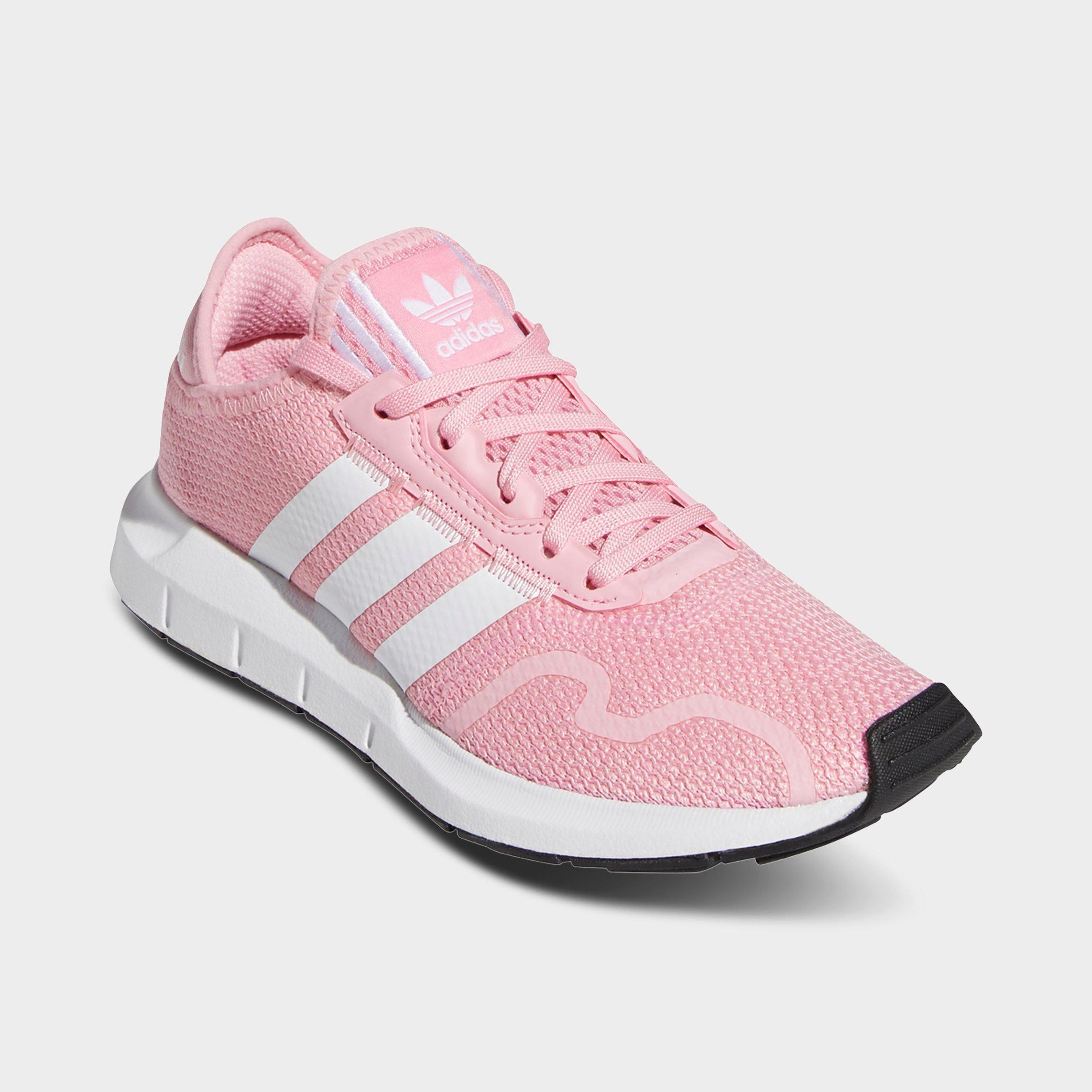 girls pink and white adidas