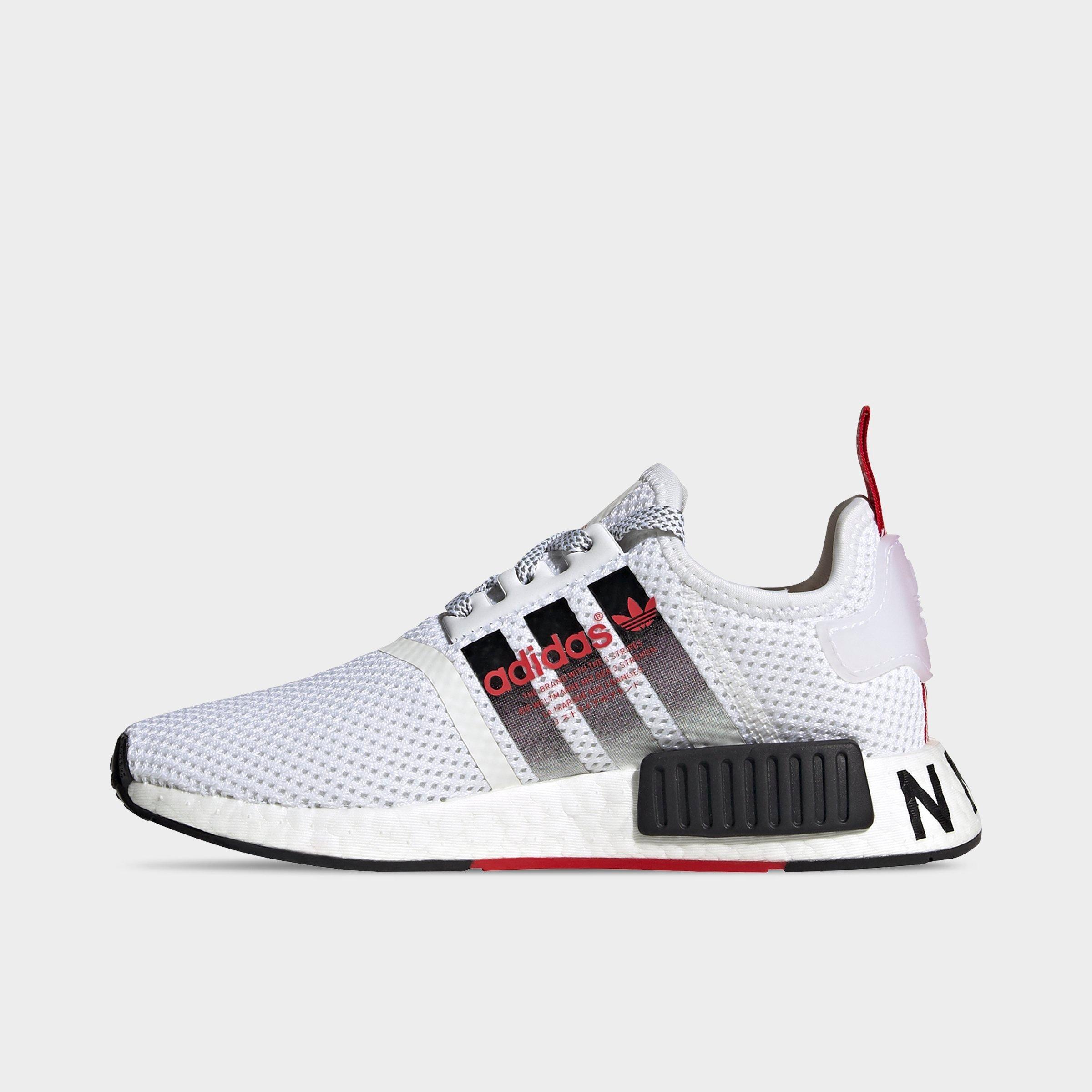 nmd r1 white black red