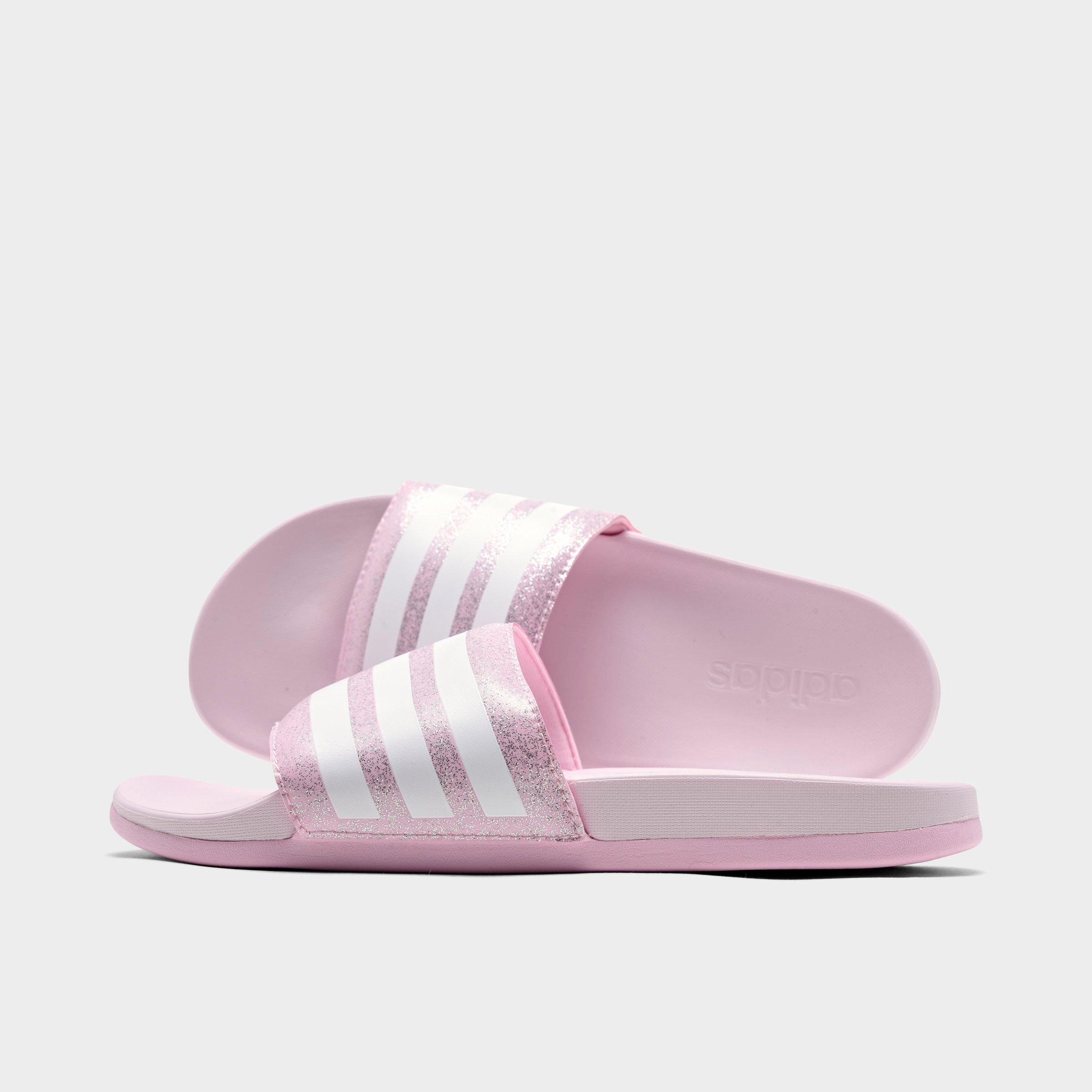 girls pink adidas slides