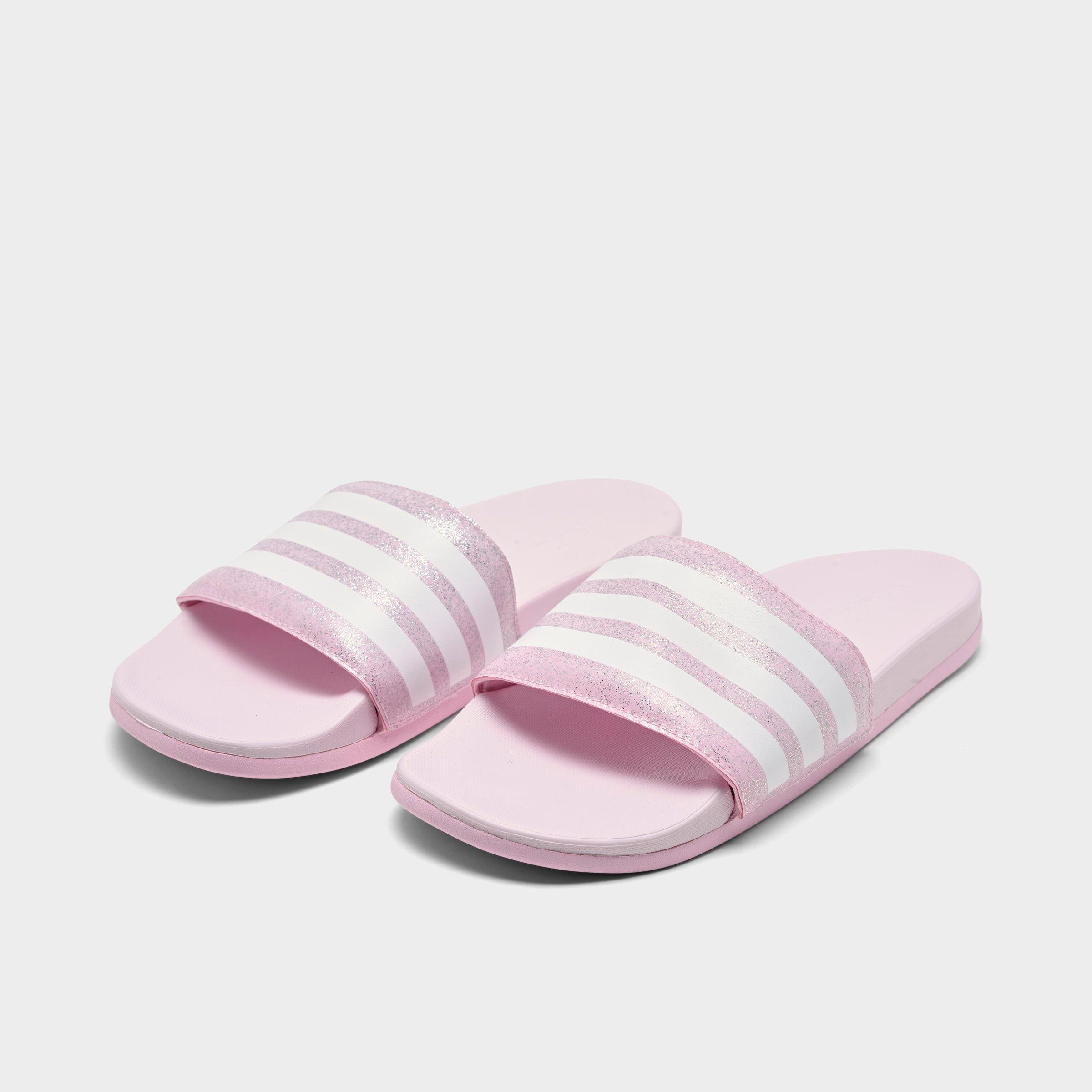 girls pink adidas sliders