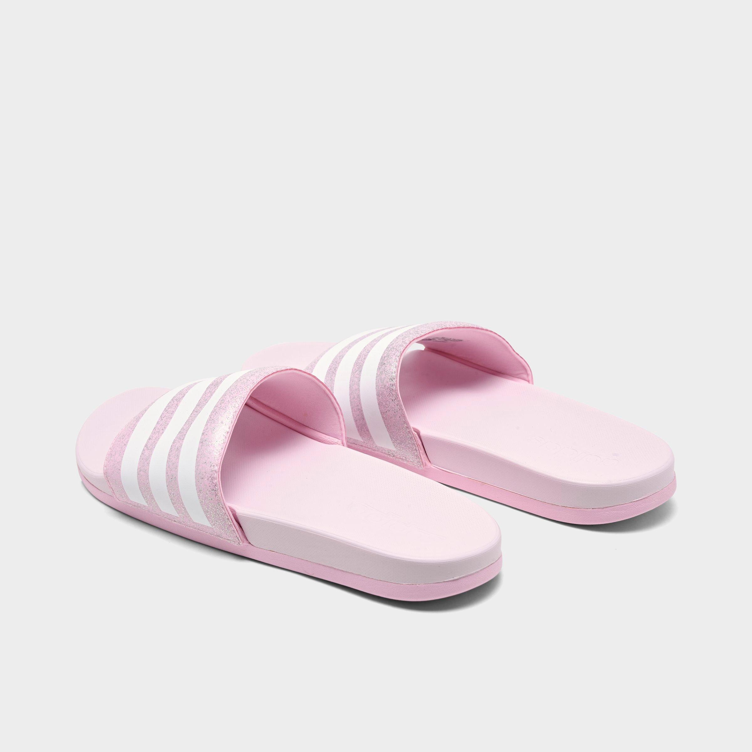 girls pink adidas sliders