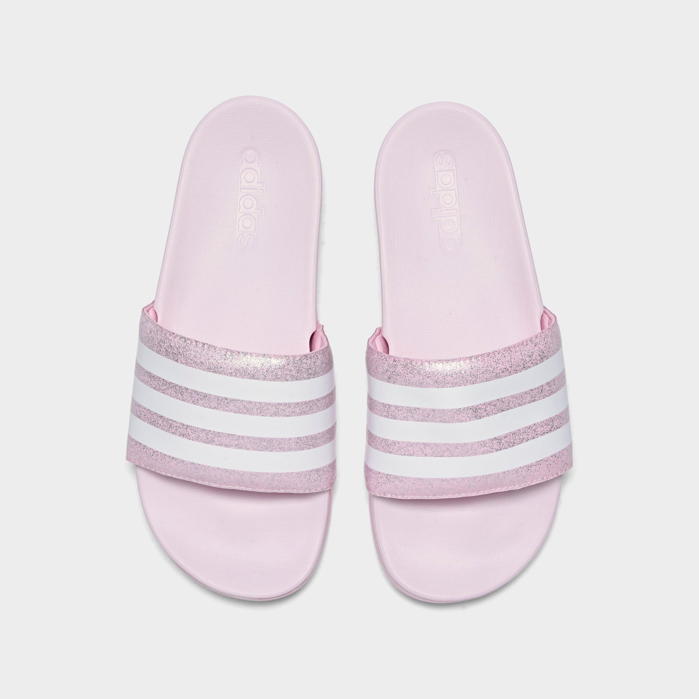 girls pink adidas sliders