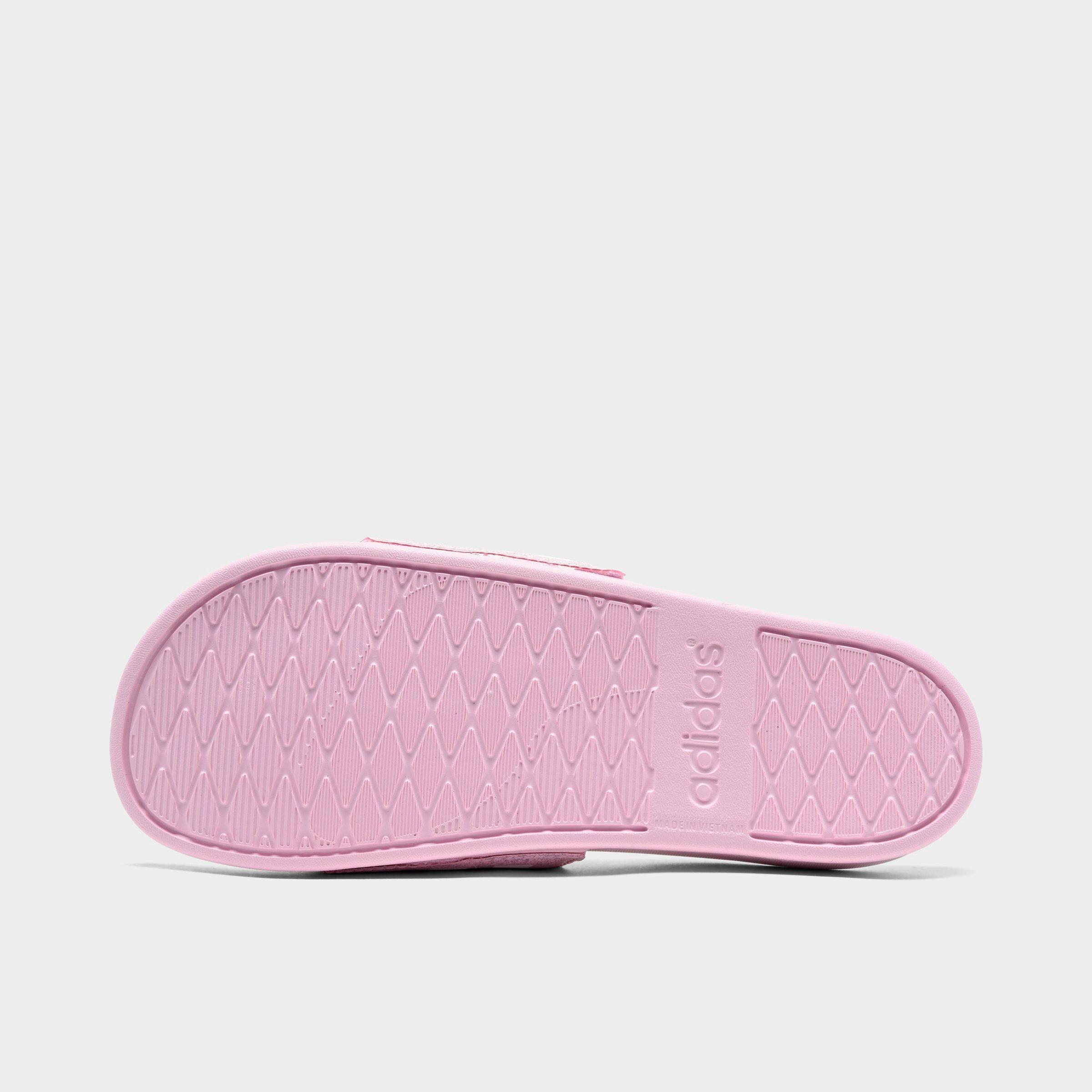 girls pink adidas sliders