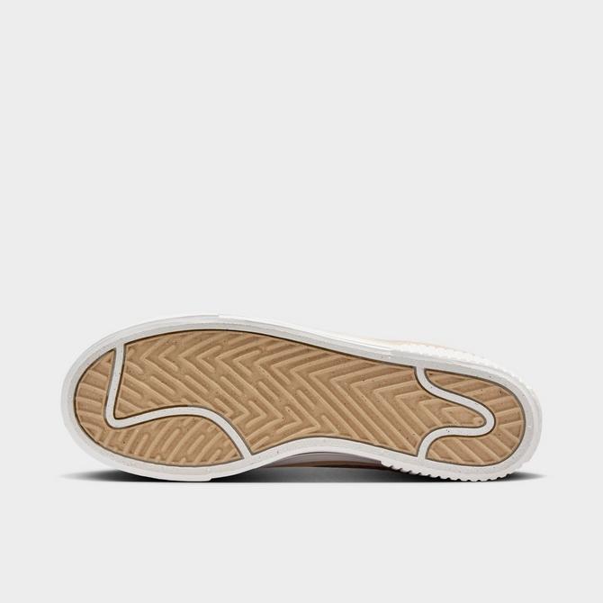 Bottom view of Women's Nike Court Legacy Lift LE Casual Shoes in Hemp/Black/Sail/Sanddrift Click to zoom