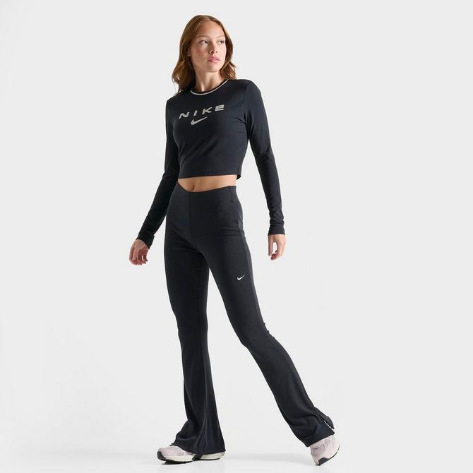 Women s Nike Sportswear Chill Knit Long Sleeve Slim Crop T Shirt
