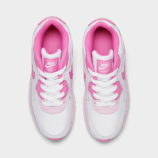 Nike white/pink air outlet max 90 junior trainers