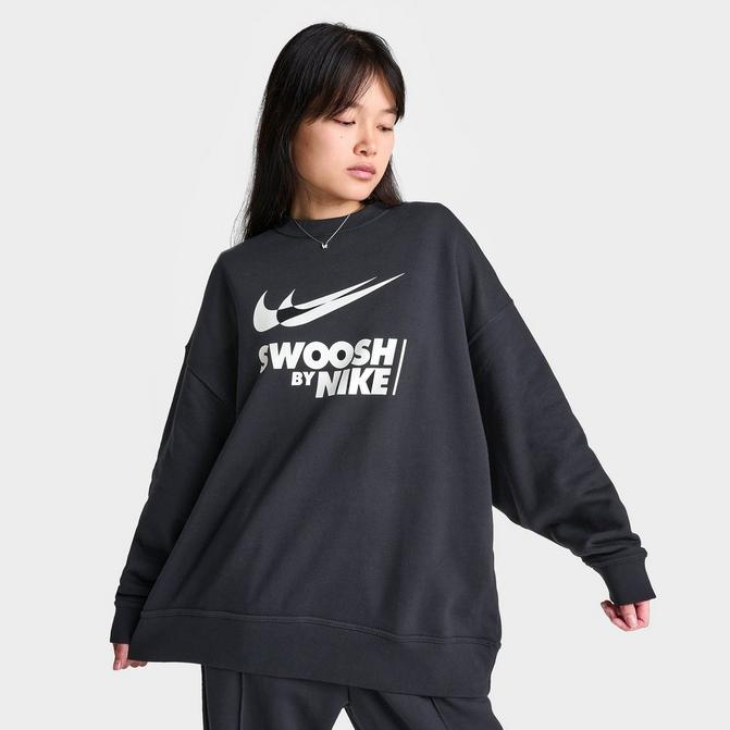 Nike black 2025 swoosh sweatshirt