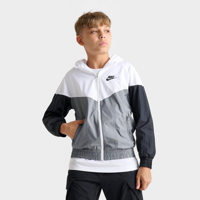 Nike white black grey windbreaker best sale