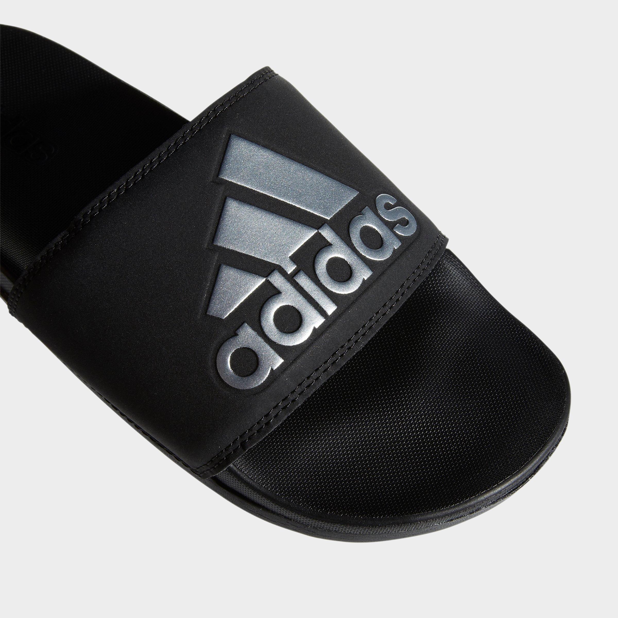 adilette comfort slides silver metallic