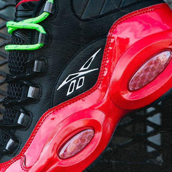men's reebok question mid patent basketball shoes