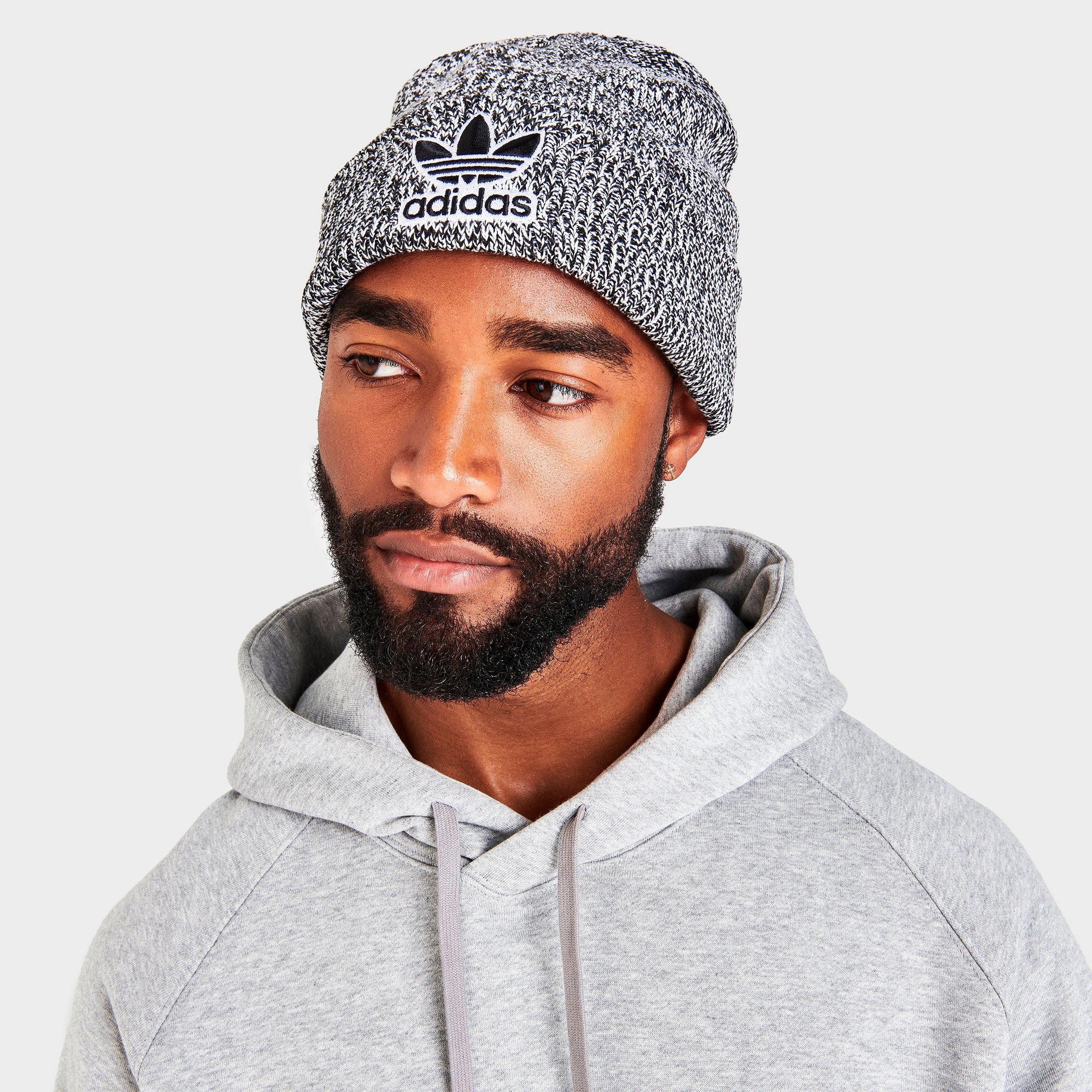 adidas trefoil beanie white