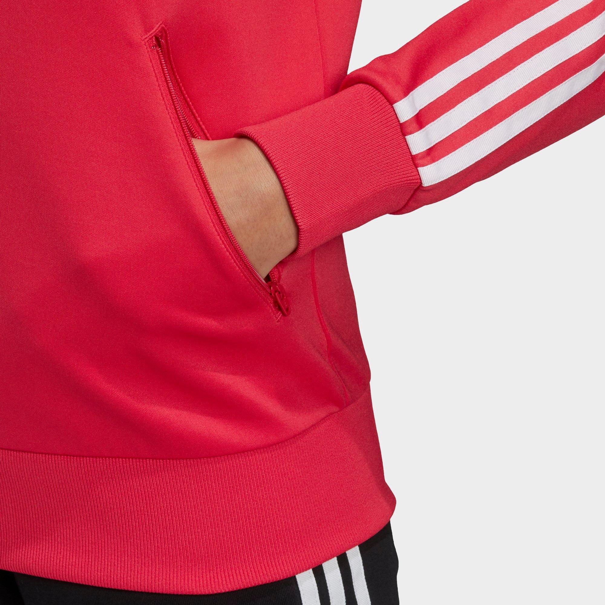 adidas 3 stripe pink track jacket